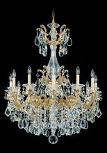  5011-48 - La Scala 12 Light 120V Chandelier in Antique Silver with Clear Heritage Handcut Crystal