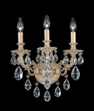  5643-48H - Milano 3 Light 120V Wall Sconce in Antique Silver with Clear Heritage Handcut Crystal