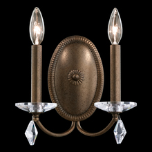  MD1002N-76H - Modique 2 Light 120V Wall Sconce in Heirloom Bronze with Clear Heritage Handcut Crystal