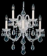  6806-40H - Olde World 5 Light 120V Wall Sconce in Polished Silver with Clear Heritage Handcut Crystal