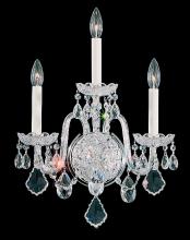  6808-40H - Olde World 3 Light 120V Wall Sconce in Polished Silver with Clear Heritage Handcut Crystal