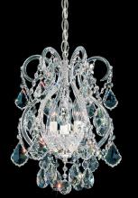  6809-40H - Olde World 4 Light 120V Mini Pendant in Polished Silver with Clear Heritage Handcut Crystal