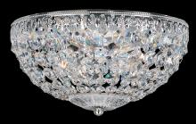  1560-40O - Petit Crystal 4 Light 120V Flush Mount in Polished Silver with Clear Optic Crystal