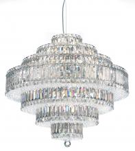  6677O - Plaza 31 Light 120V Pendant in Polished Stainless Steel with Clear Optic Crystal