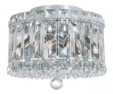  6690O - Plaza 4 Light 120V Flush Mount in Polished Stainless Steel with Clear Optic Crystal