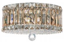  6694O - Plaza 4 Light 120V Flush Mount in Polished Stainless Steel with Clear Optic Crystal