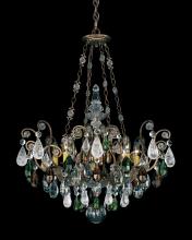  3587-76OS - Renaissance Rock Crystal 8 Light 120V Pendant in Heirloom Bronze with Olivine & Smoke Quartz Cryst