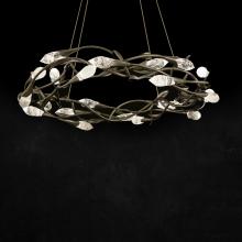  S2434-26OH - Secret Garden 35in LED 3500K 120V-277V Pendant in French Gold with Optic Haze Quartz