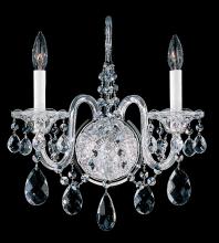 Schonbek 1870 2991-40H - Sterling 2 Light 120V Wall Sconce in Polished Silver with Heritage Handcut Crystal