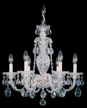 Schonbek 1870 2994-40H - Sterling 6 Light 120V Chandelier in Polished Silver with Heritage Handcut Crystal