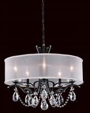  VA8305N-22H1 - Vesca 5 Light 120V Chandelier in Heirloom Gold with Clear Heritage Handcut Crystal and White Shade