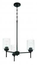  60523-FB - Claire 3 Light Chandelier in Flat Black