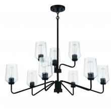  56129-FB - Shayna 9 Light Chandelier in Flat Black