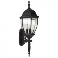 Z580-TB - Bent Glass Cast 3 Light Large Outdoor Wall Mount in Textured Black