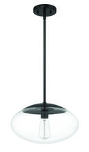  56894-FB - Gaze 14" 1 Light Oval Pendant in Flat Black