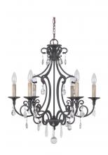  38926-MBK - Bentley 6 Light Chandelier in Matte Black