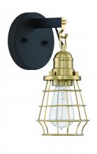  50601-FBSB - Thatcher 1 Light Wall Sconce in Flat Black/Satin Brass