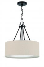  56593-FB - Duke 3 Light 18" Pendant in Flat Black