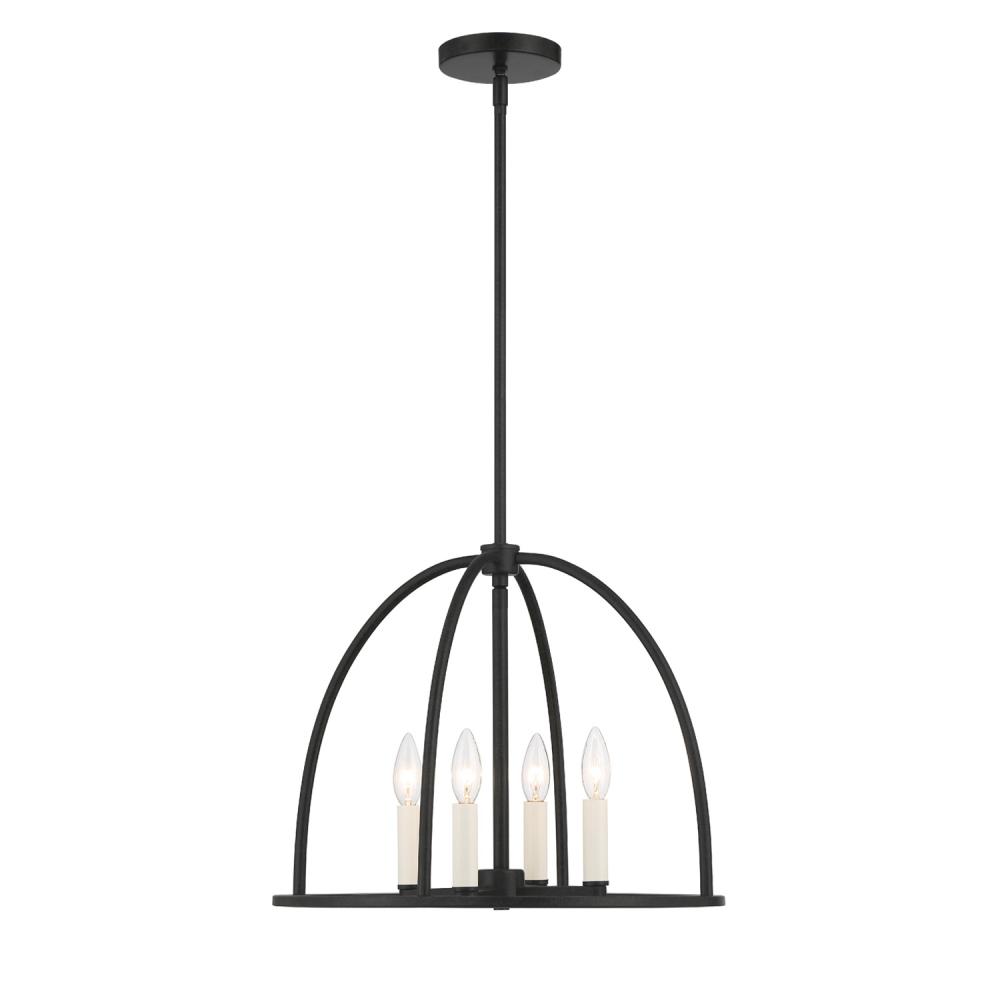 Abbott 4 Light Black Chandelier : ABB-3004-BK | Salt Box Lighting