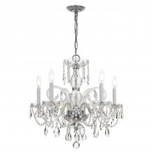  1005-CH-CL-SAQ - Traditional Crystal 5 Light Spectra Crystal Polished Chrome Chandelier