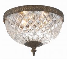  117-12-EB - Crystorama 3 Light English Bronze Crystal Flush Mount