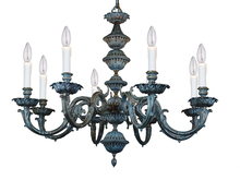  2408-BP - Crystorama 8 Light Bronze Patina Chandelier