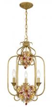  407-GA - Fiore 3 Light Gold Leaf Lanterns