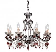  4509-DR - Paris Market 8 Light Amber Crystal Rust Chandelier