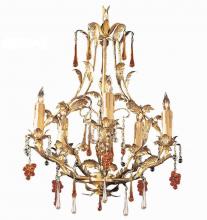  4605-GL - Paris Market 5 Light Murano Crystal Gold Mini Chandelier