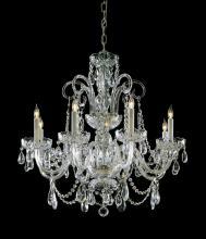  5006-PB-CL-SAQ - Crystorama 6 Light Spectra Crystal Polished Brass Chandelier