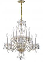  5080-PB-CL-I - Traditional Crystal 10 Light Clear Italian Crystal Polished Brass Chandelier