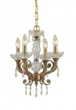  5174-AG-CL-MWP - Crystorama Regal 4 Light Clear Crystal Brass Mini Chandelier