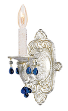  5201-AW-BLUE - Paris Market 1 Light Blue Crystal White Sconce