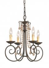  5204-DR-GT-MWP - Crystorama Soho 4 Light Golden Teak Crystal Mini Chandelier