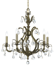  5565-AB-CL-MWP - Dawson 5 Light Clear Crystal Brass Chandelier