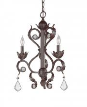  6603-DR-CL-MWP - Crystorama Winslow 3 Light Optical Crystal Dark Rust Mini Chandelier II