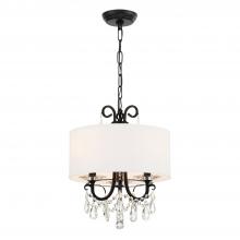  6623-MK-CL-MWP - Othello 3 Light Matte Black Mini Chandelier