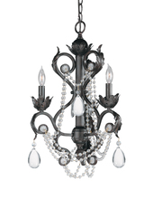  6703-DR - Crystorama Winslow 3 Light Optical Crystal Dark Rust Mini Chandelier