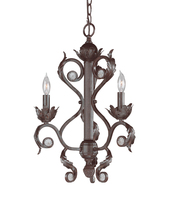  6803-DR - Crystorama Winslow 3 Light Dark Rust Mini Chandelier