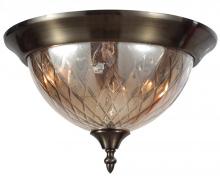  69-AB-CG - Three Light Antique Brass Cognac Glass Bowl Flush Mount