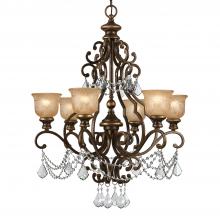  7516-BU-CL-I - Norwalk 6 Light Clear Italian Crystal Bronze Umber Chandelier