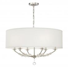  8006-PN - Mirage 6 Light Polished Nickel Drum Shade Chandelier