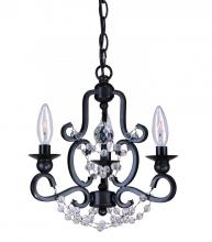  9337-BK - Orleans 3 Light Black Iron Mini Chandelier