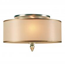  9503-AB - Luxo 3 Light Drum Shade Antique Brass Flush Mount