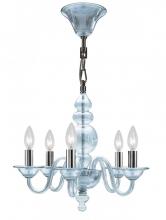  9845-CH-CG - Crystorama Harper 5 Light Cognac Glass Chrome Mini Chandelier