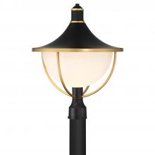  ATL-719-MK-TG - Atlas 1 Light Matte Black + Textured Gold Outdoor Post