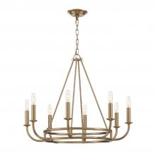  BAI-A2108-AG - Bailey 8 Light Aged Brass Chandelier