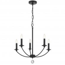  MIL-8005-BK - Mila 5 Light Black Chandelier