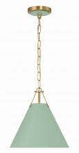  XAV-B8301-VG-GR - Xavier 1 Light Vibrant Gold + Green Mini Pendant