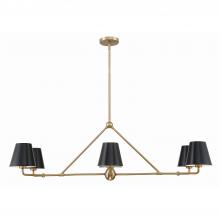  XAV-B9306-VG - Xavier 6 Light Vibrant Gold Linear Chandelier